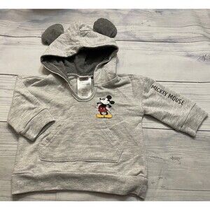 Disney Baby Baby Boy Mickey Mouse Hoodie with Mouse Ears, Size 3-6 months